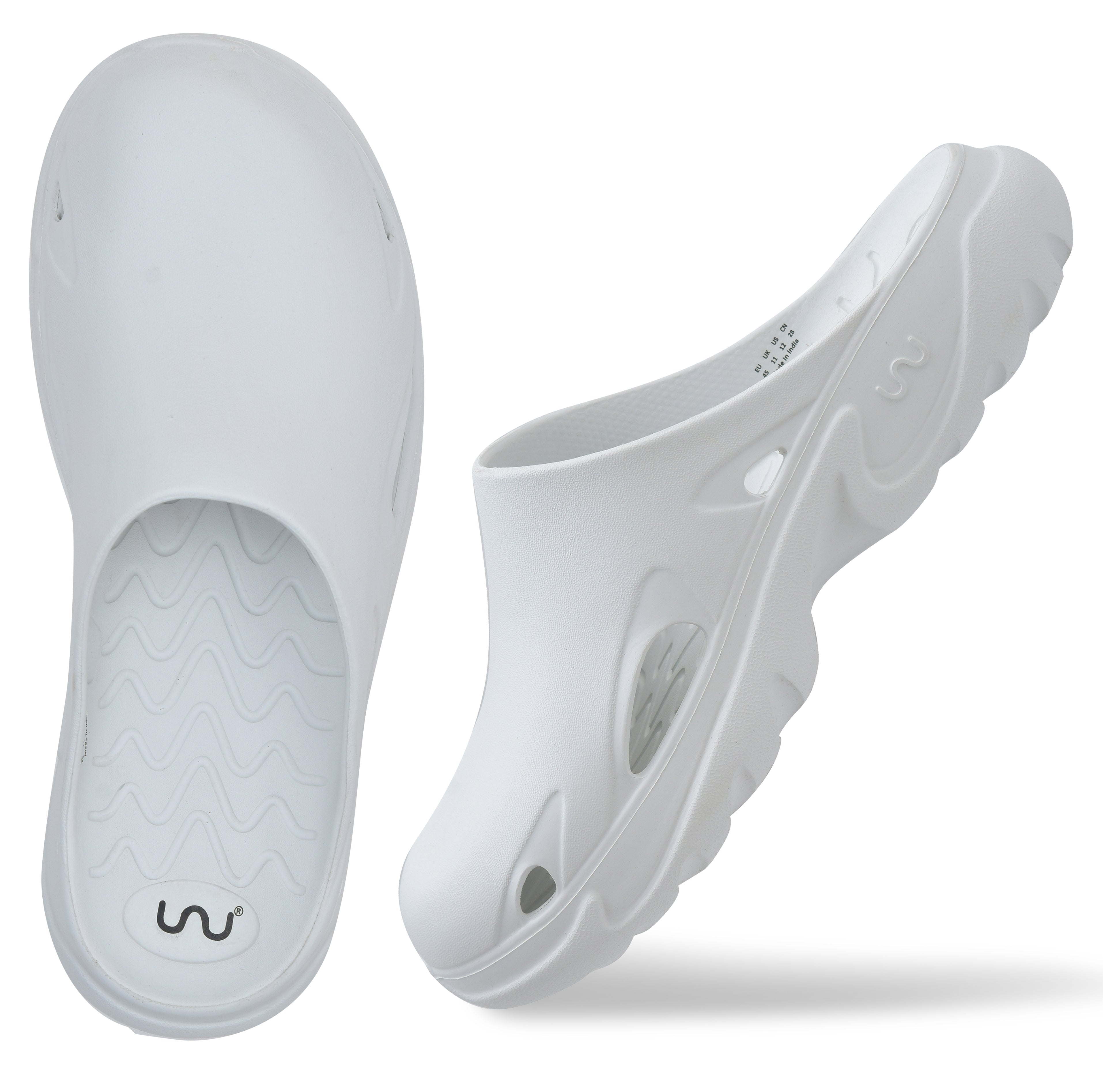 Doubleu Roma Urban Mule for Women Comfortable Slipper White