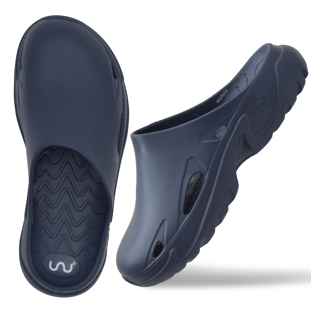 Doubleu Roma Mule for Men Comfortable Recovery Footwear Navy Blue