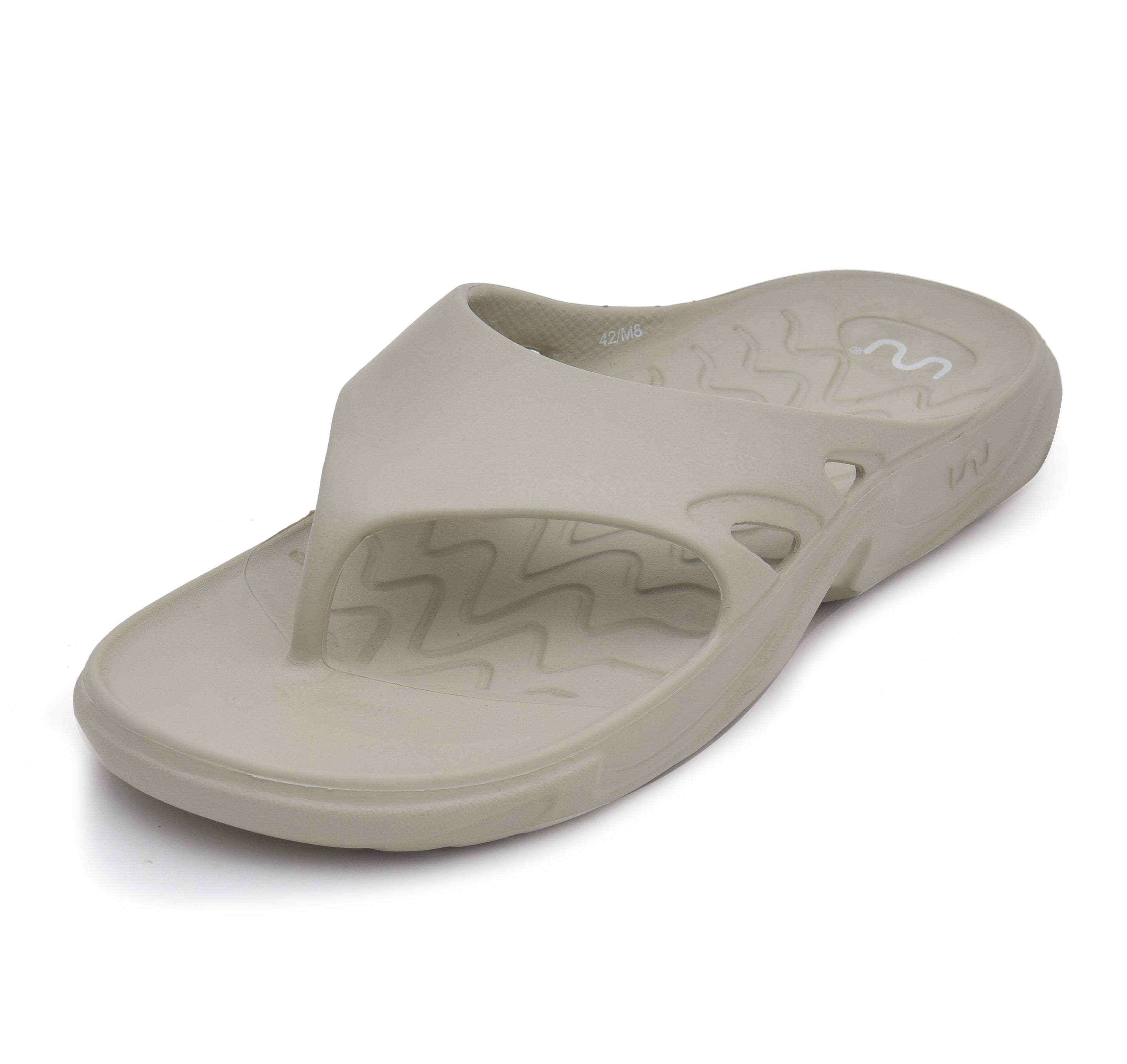 Doubleu Roma Thong for Men Comfortable Recovery Footwear Warm Grey