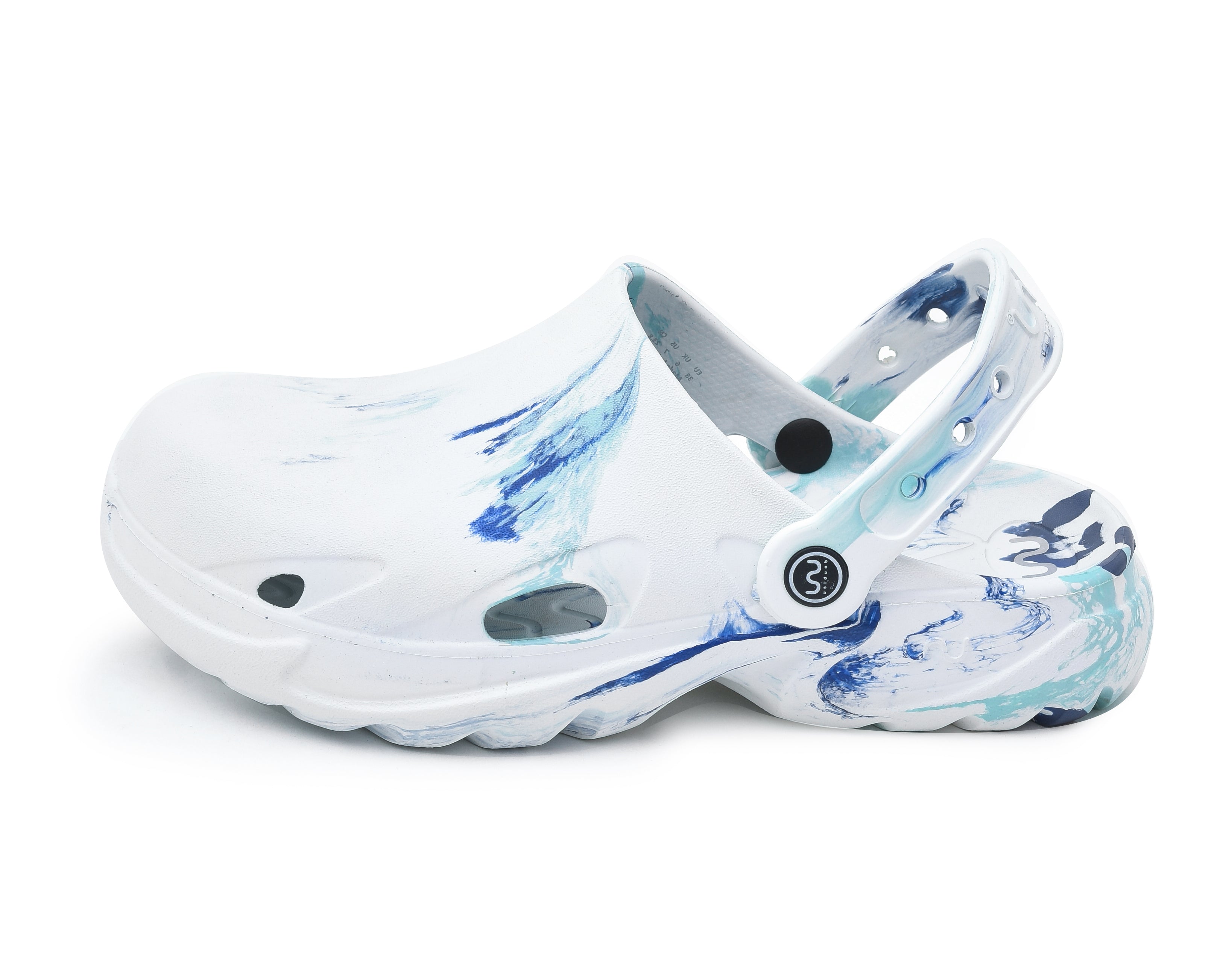 Mule Marble with Strap Soft Dr Anti-Skid Slipper for Men White Royal Egg Shell