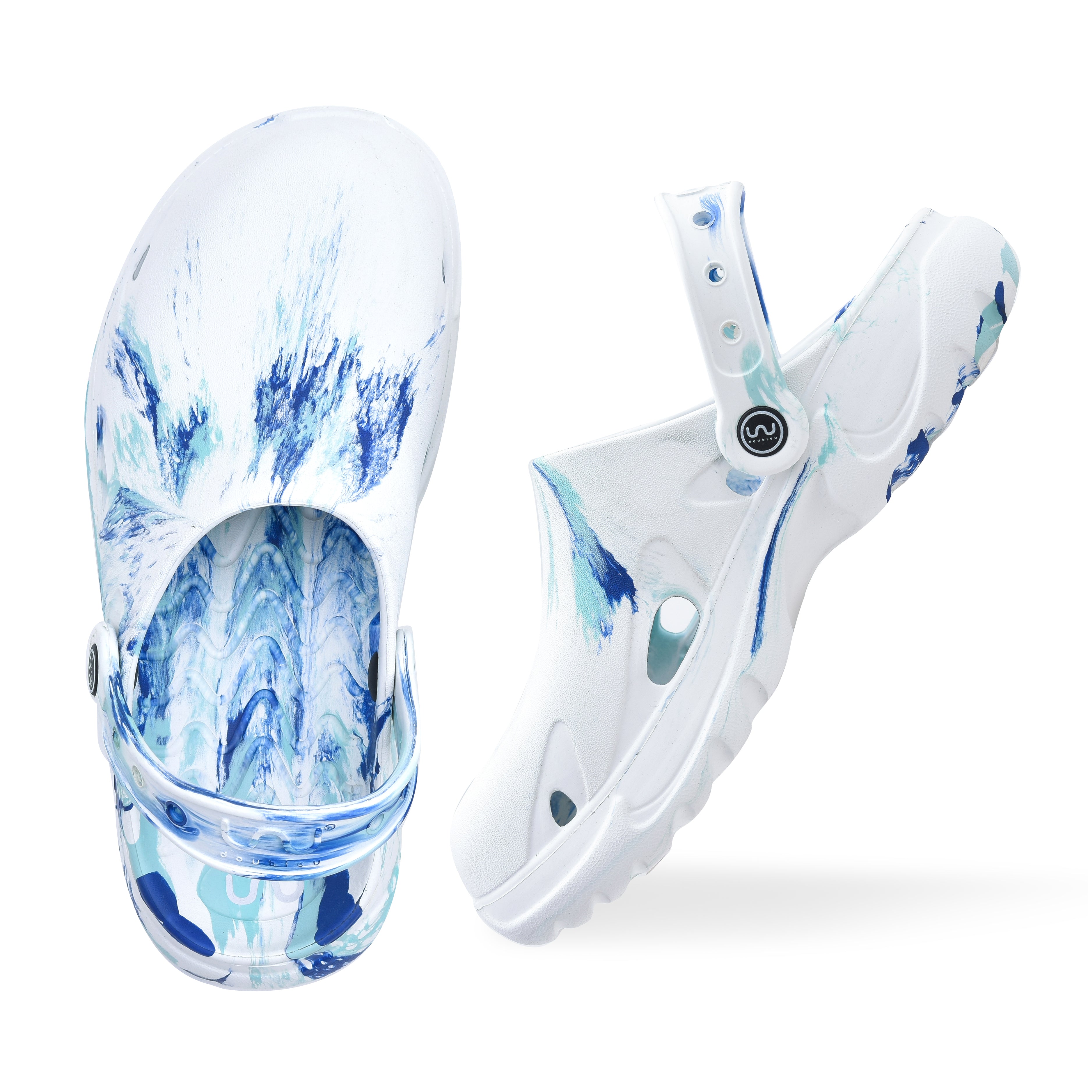 Mule Marble with Strap Soft Dr Anti-Skid Slipper for Men White Royal Egg Shell