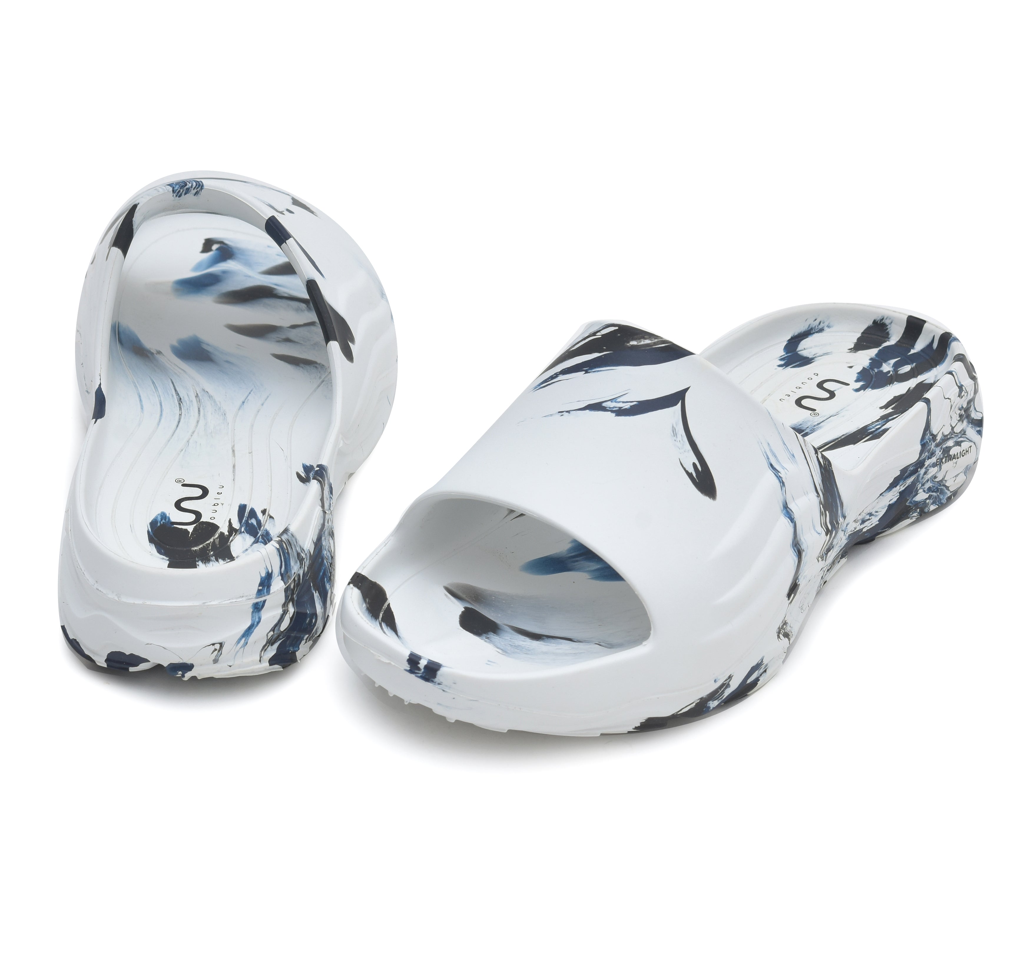 Ultra Sporty Slide  Soft Dr Anti-Skid Slipper for Men Ultra Sporty Slide White Bleu Black