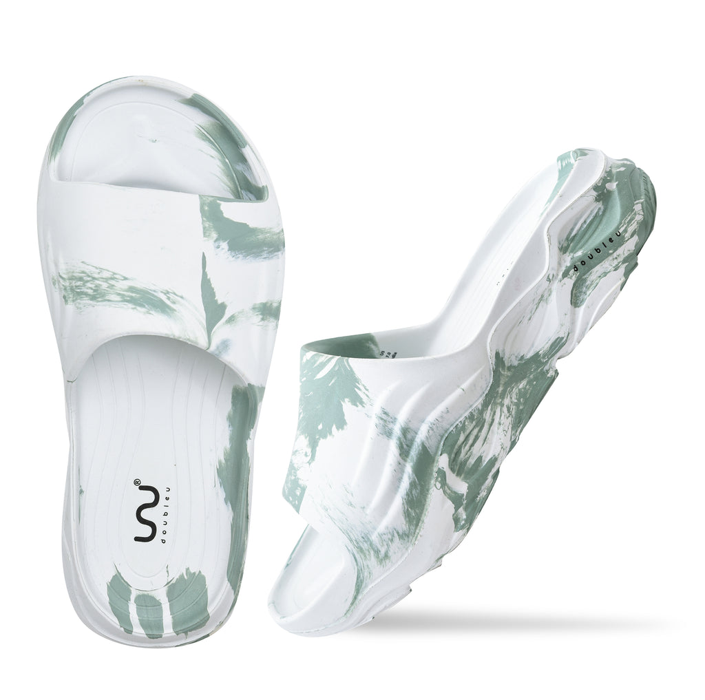 Soft Doctor Anti-Skid for Women Ultra Sporty Slide White Sage Green
