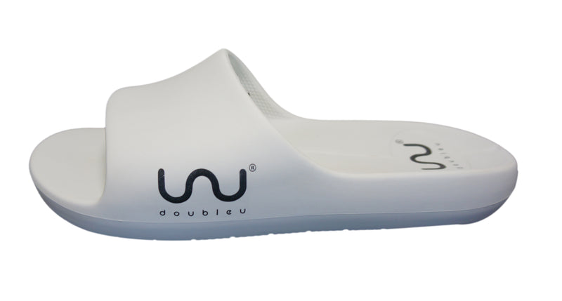 Doubleu Milano Men Slipper Comfortable & Light Weight Recovery Footwear (White)