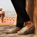 Doubleu Milano Men Comfortable & Light Weight Khakhi Slipper