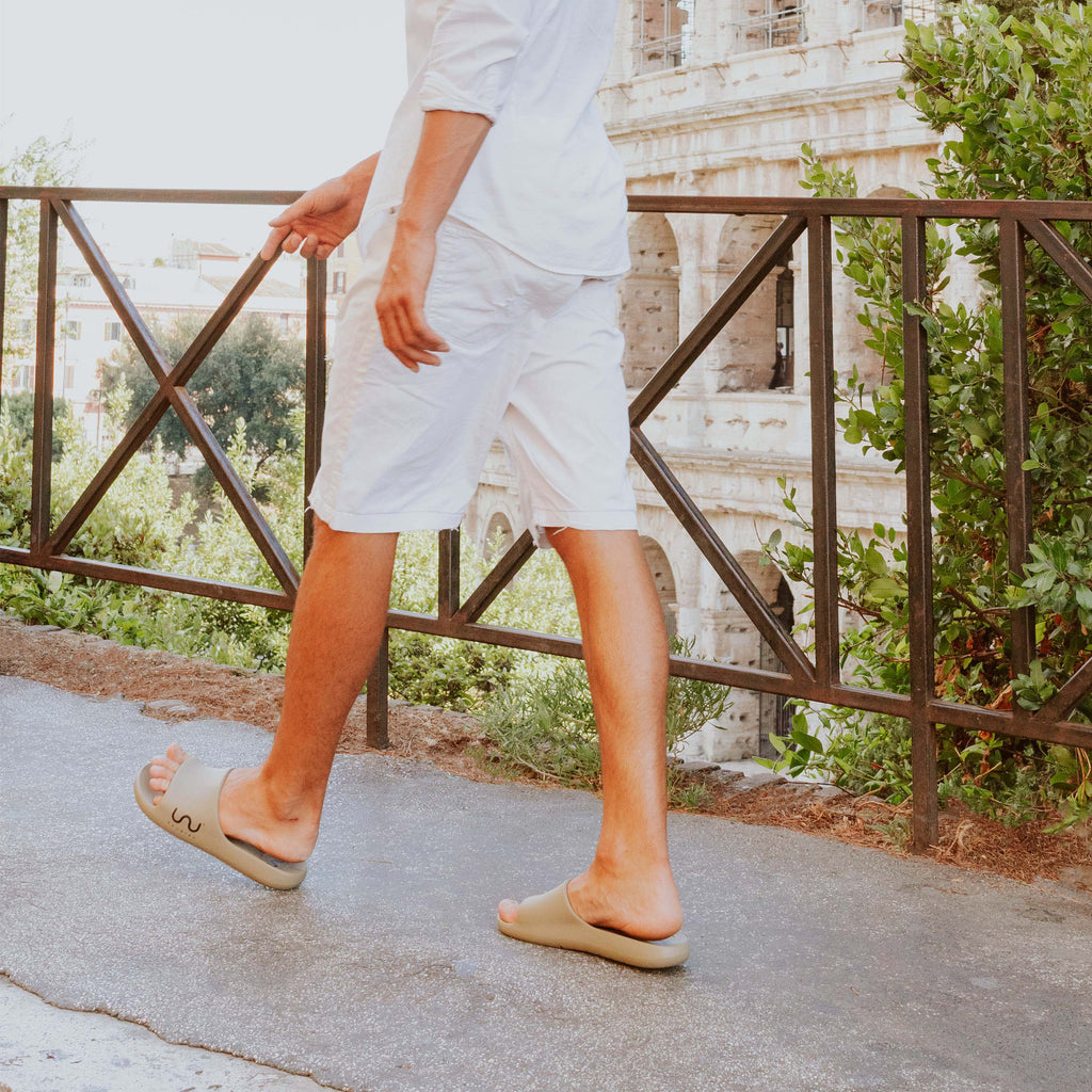 Doubleu Milano Men Comfortable & Light Weight Khakhi Slipper