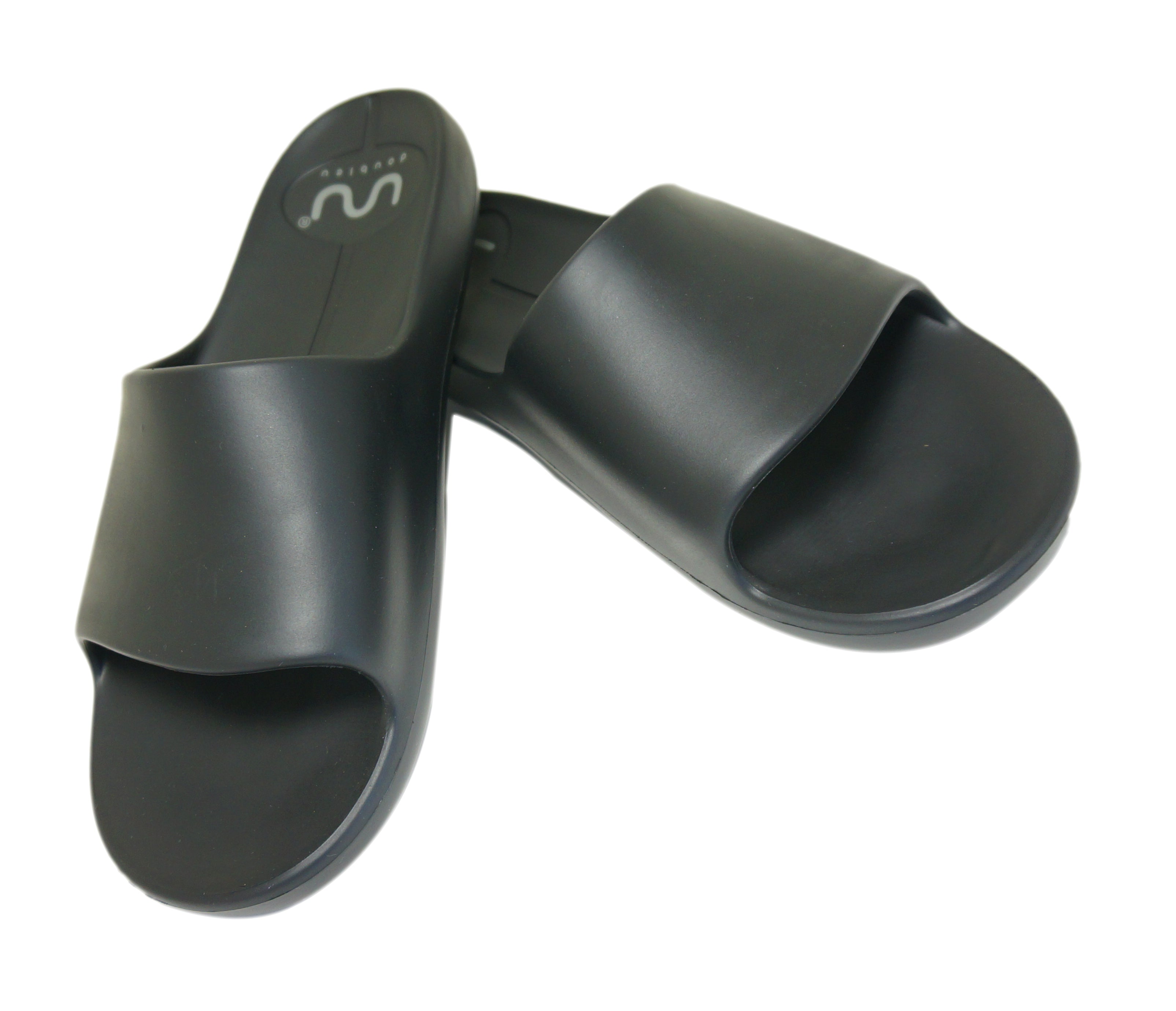 Doubleu Milano Men Slipper Comfortable & Light Weight Recovery Footwear (BLACK)