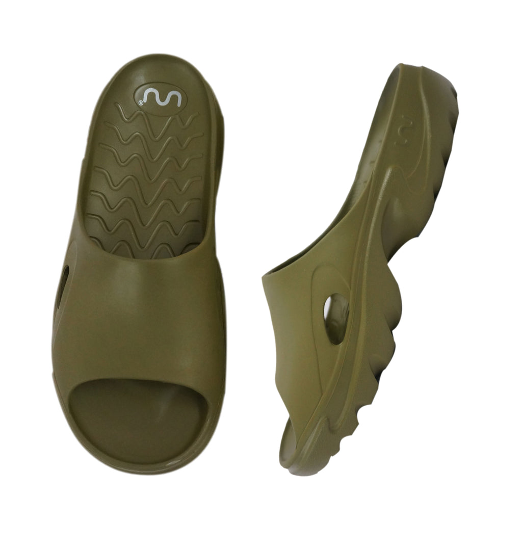 Roma Slider for Men Comfortable Recovery Footwear Olive