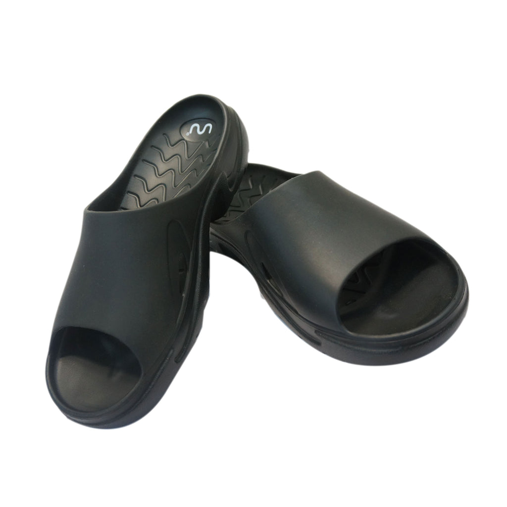 Doubleu Roma Slider for Men Comfortable Recovery Footwear Black