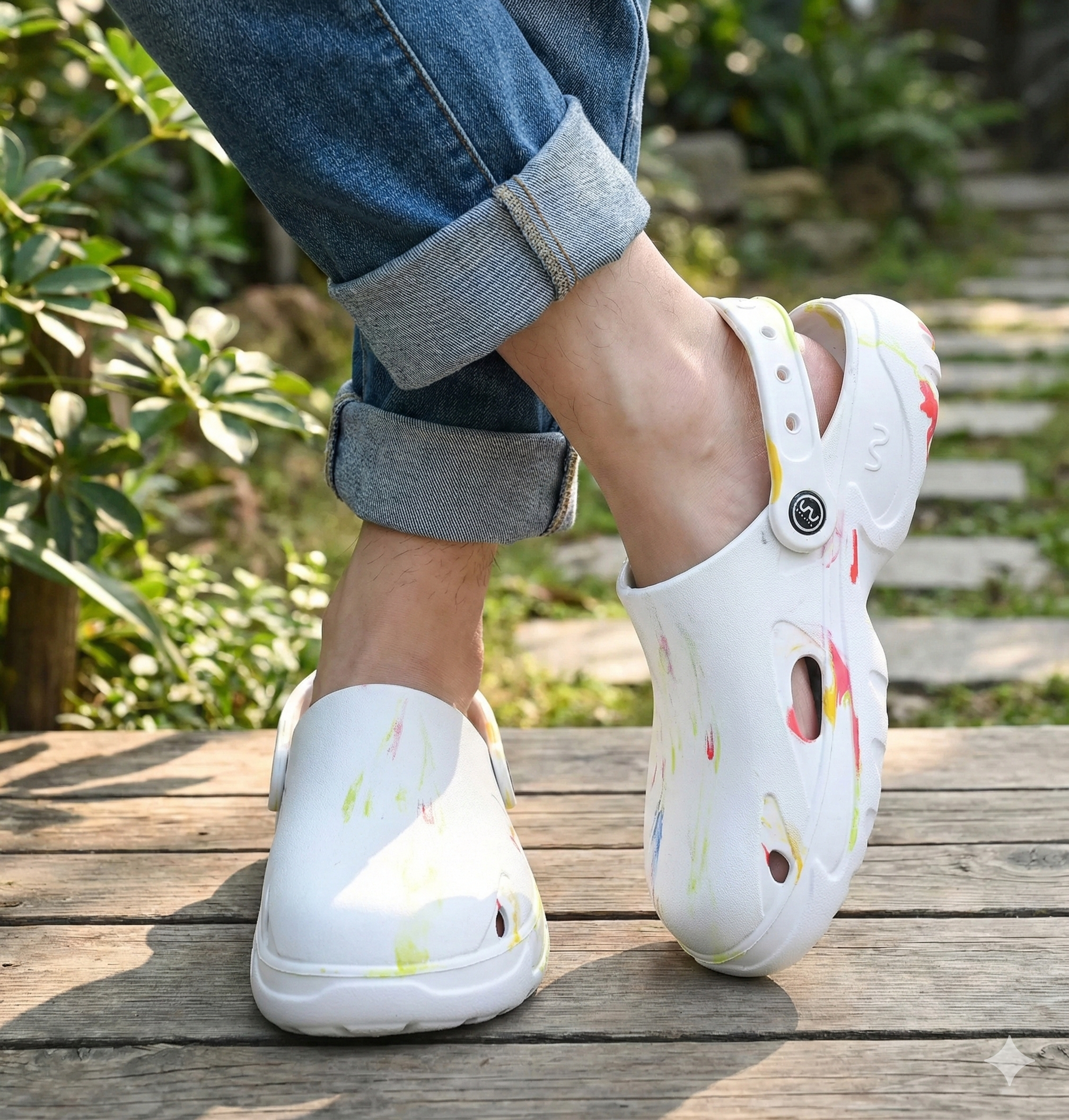 Doubleu Mule with Strap Marble Women Comfortable Recovery Footwear