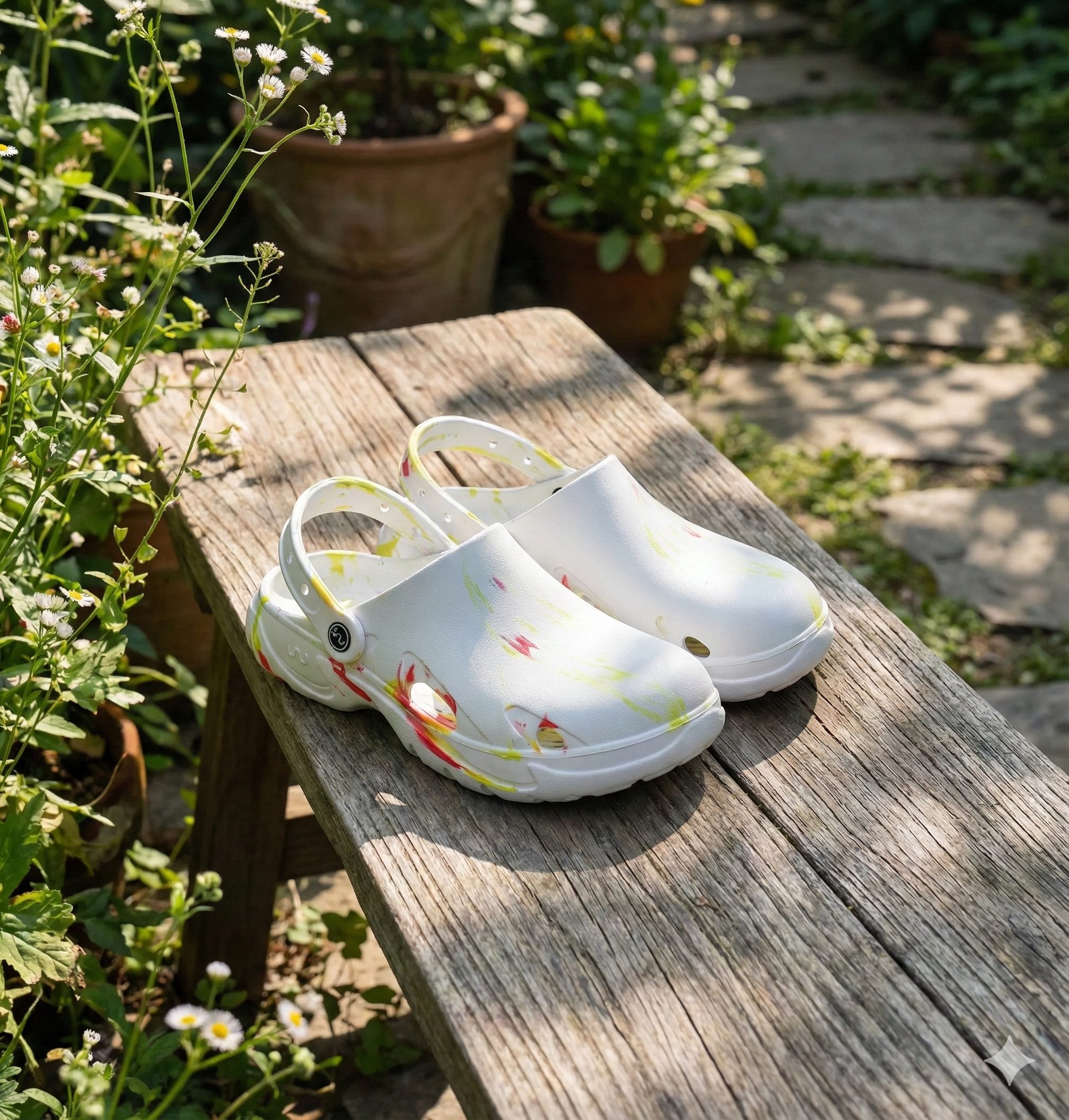 Doubleu Mule with Strap Marble Women Comfortable Recovery Footwear