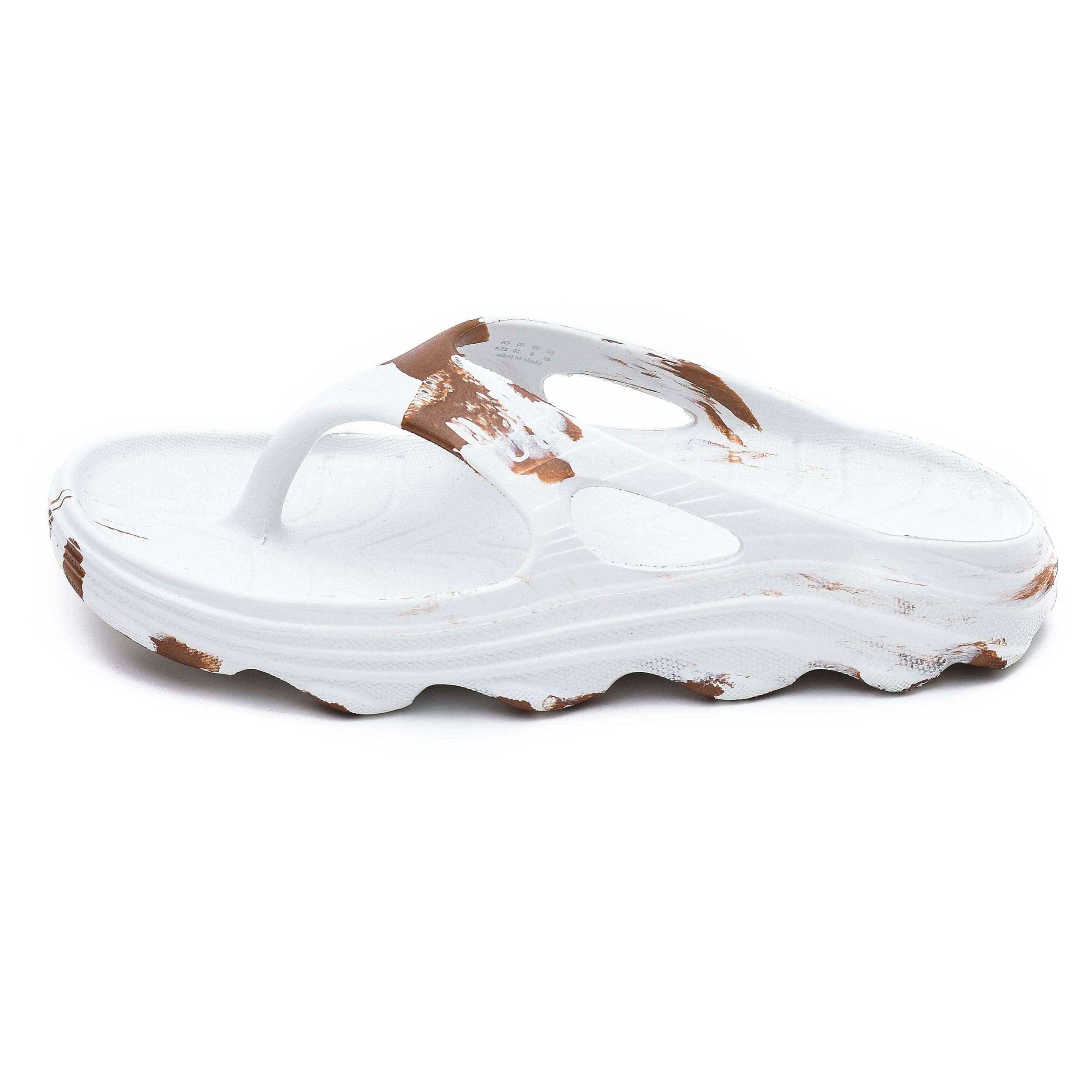 Doubleu Riva Women Marble Comfortable Recovery Footwear White Bronzo