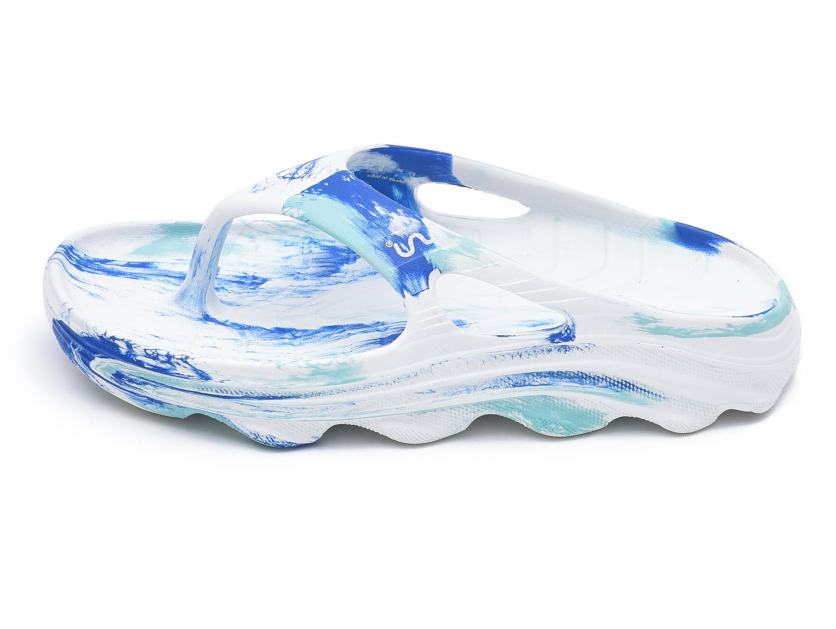 Doubleu Riva Women Marble Comfortable Recovery Footwear White Azuro Metal