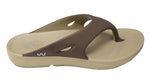 Doubleu Comfort Men Slipper Comfortable & Light Weight Recovery Footwear (Dark Beige + Camel Brown)