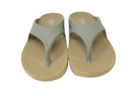 Doubleu Comfort Men Slipper Comfortable & Light Weight Recovery Footwear (Dark Beige + Light Grey)