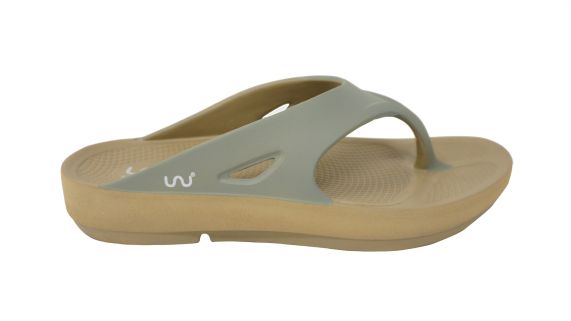 Doubleu Comfort Men Slipper Comfortable & Light Weight Recovery Footwear (Dark Beige + Light Grey)