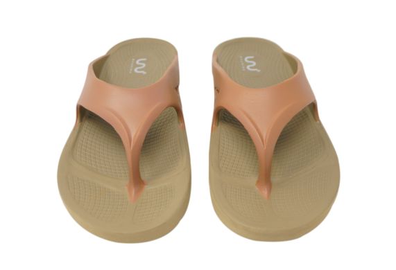Doubleu Comfort Men Slipper Comfortable & Light Weight Recovery Footwear (Dark Beige + Tan)