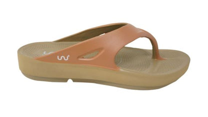 Doubleu Comfort Men Slipper Comfortable & Light Weight Recovery Footwear (Dark Beige + Tan)