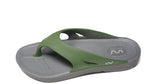 Doubleu Comfort Men Slipper Comfortable & Light Weight Recovery Footwear (Grey + Military Green)