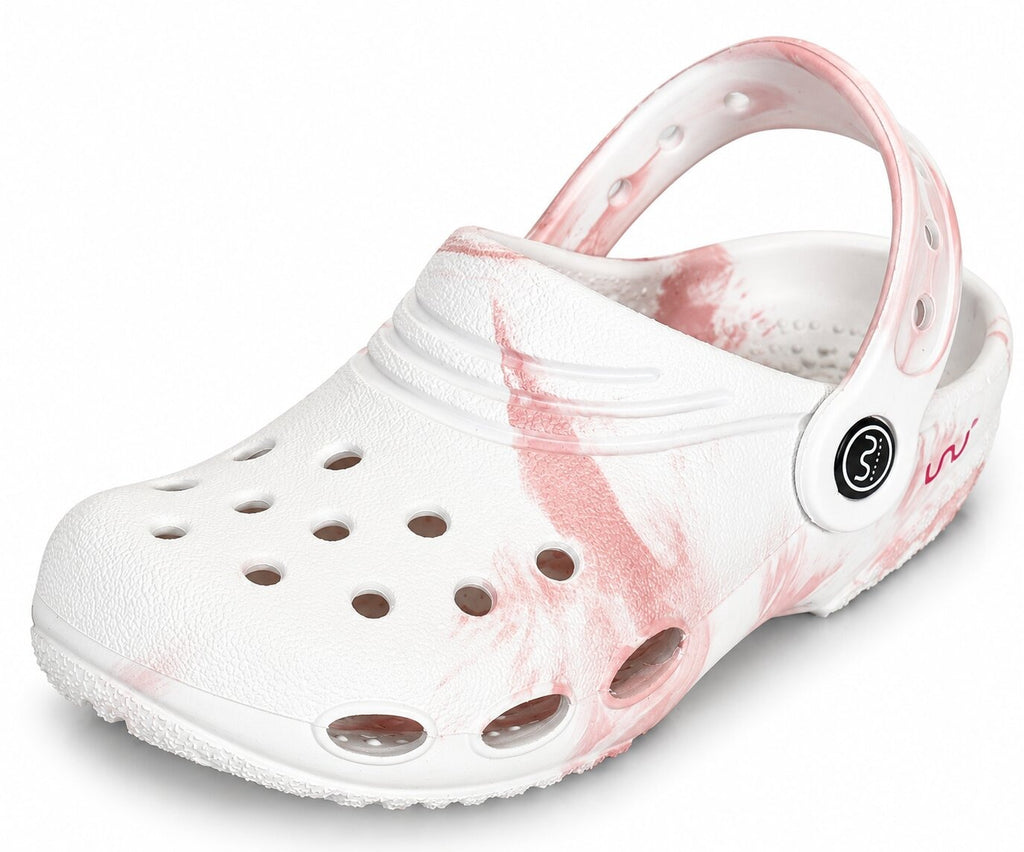 Junior Clog for Kids Marble Comfortable Slipper White + Rossafever