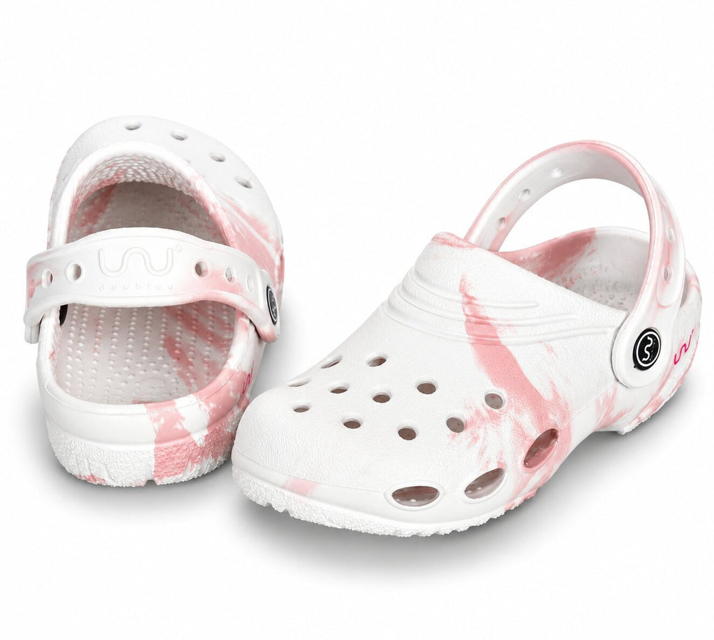 Junior Clog for Kids Marble Comfortable Slipper White + Rossafever