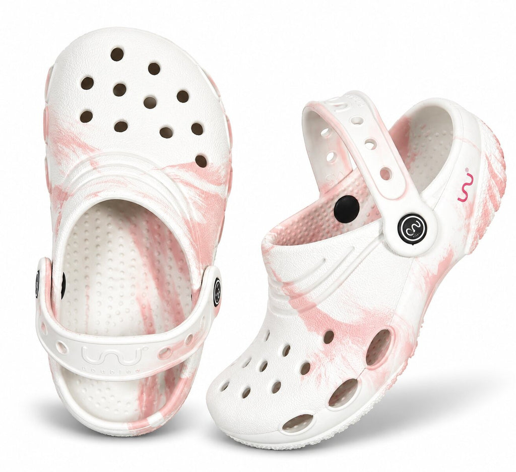 Junior Clog for Kids Marble Comfortable Slipper White + Rossafever
