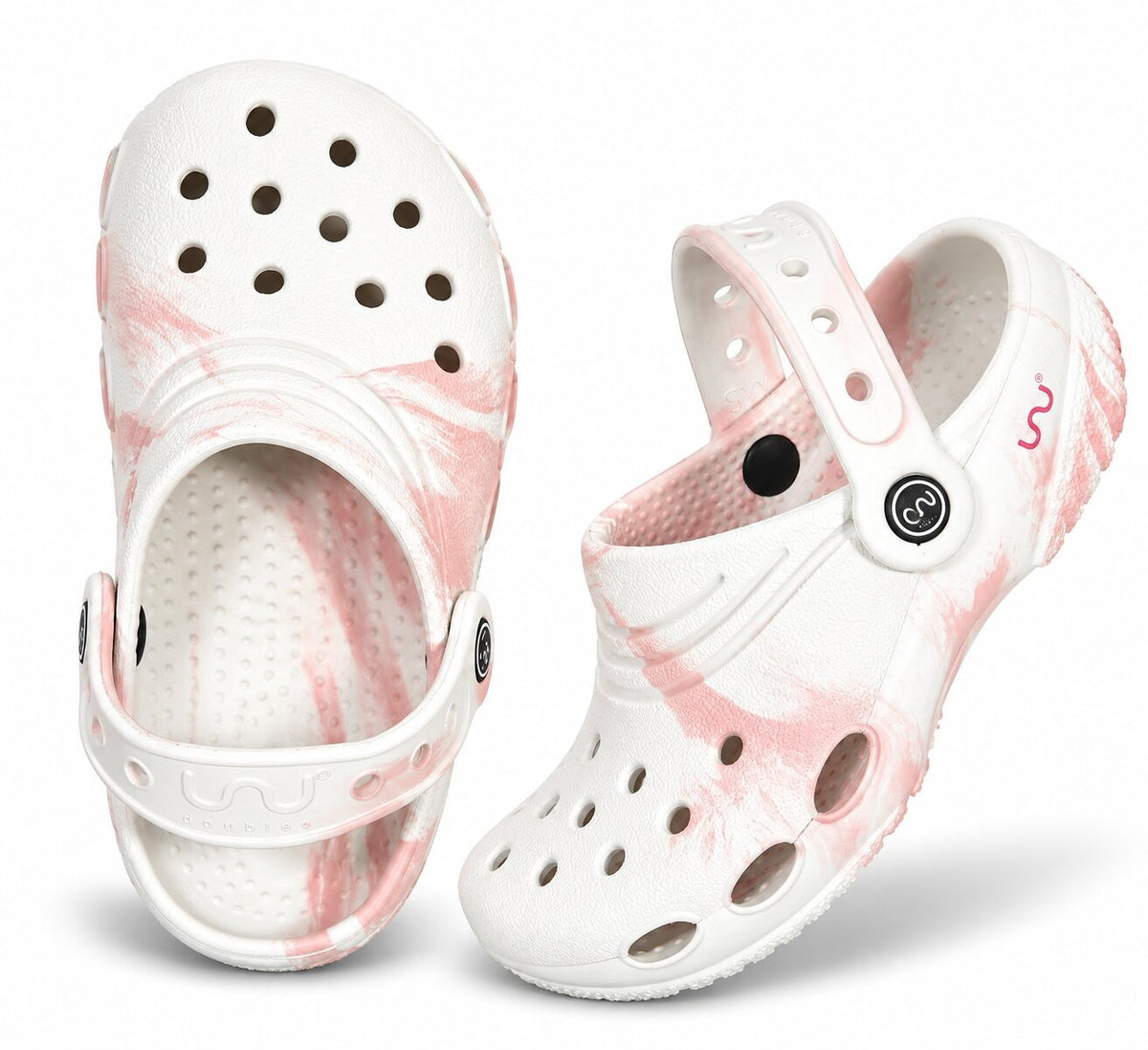 Junior Clog for Kids Marble Comfortable Slipper White + Rossafever