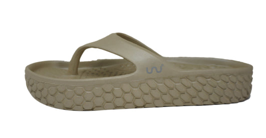 Doubleu Kyoto Women Slipper Comfortable & Light Weight Recovery Footwear (BEIGE/ WARM GREY)