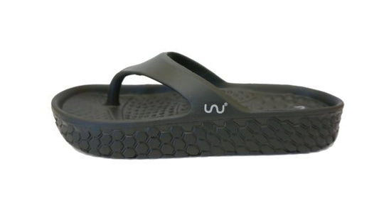 Doubleu Kyoto Women Slipper Comfortable & Light Weight Recovery Footwear (BLACK)