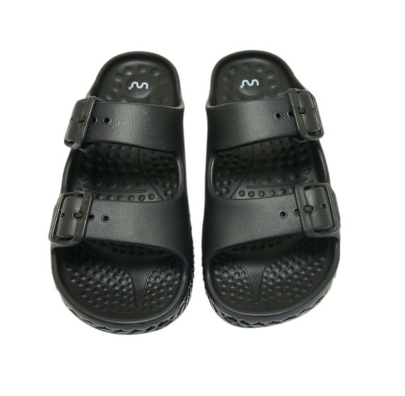 Doubleu Sakura Women Slipper Comfortable & Light Weight Recovery Footwear (BLACK)