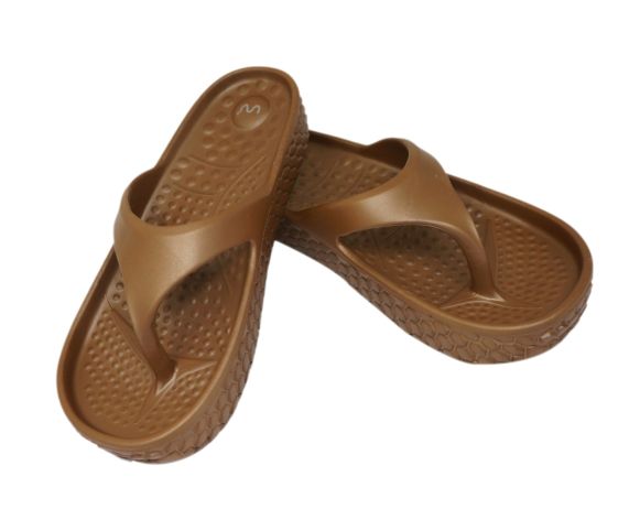 Doubleu Kyoto Women Slipper Comfortable & Light Weight Recovery Footwear (BRONZO METAL)