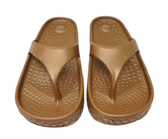 Doubleu Kyoto Women Slipper Comfortable & Light Weight Recovery Footwear (BRONZO METAL)