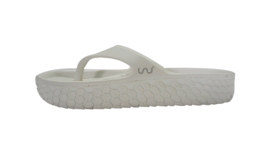 Doubleu Kyoto Women Slipper Comfortable & Light Weight Recovery Footwear (WHITE)