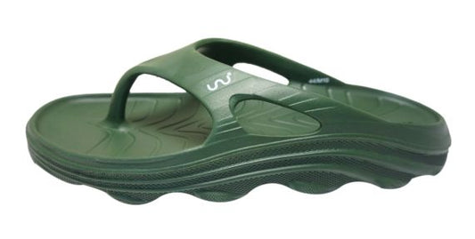 Doubleu Riva Men Slipper Comfortable & Light Weight Recovery Footwear (DARK OLIVE GREEN)