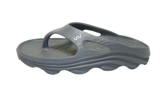 Doubleu Riva Men Slipper Comfortable & Light Weight Recovery Footwear (GREY/CARBONE Men)