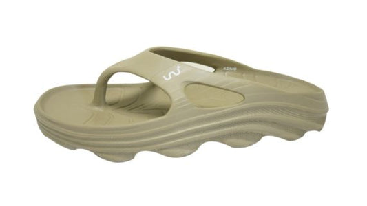 Doubleu Riva Men Slipper Comfortable & Light Weight Recovery Footwear (KHAKI)