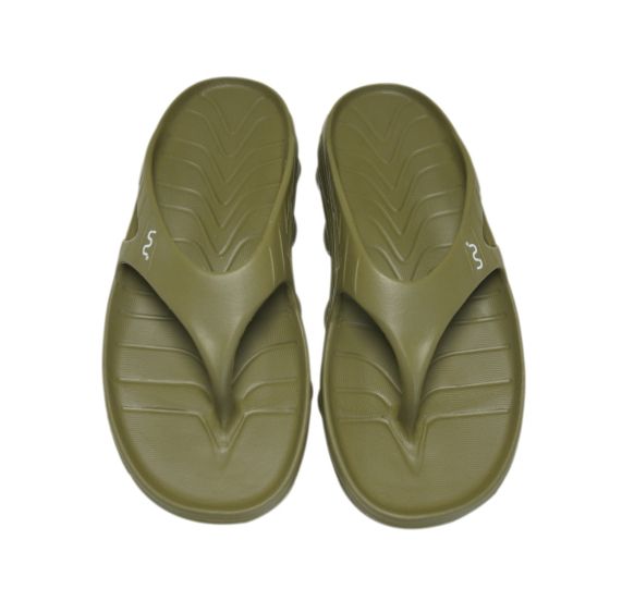 Doubleu Riva Men Slipper Comfortable & Light Weight Recovery Footwear (OLIVE GREEN Men)