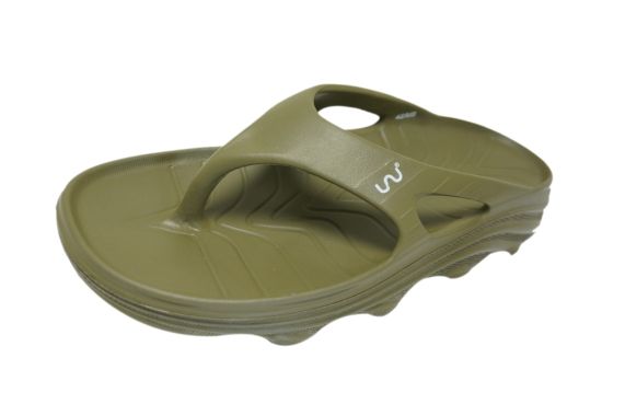 Doubleu Riva Men Slipper Comfortable & Light Weight Recovery Footwear (OLIVE GREEN Men)