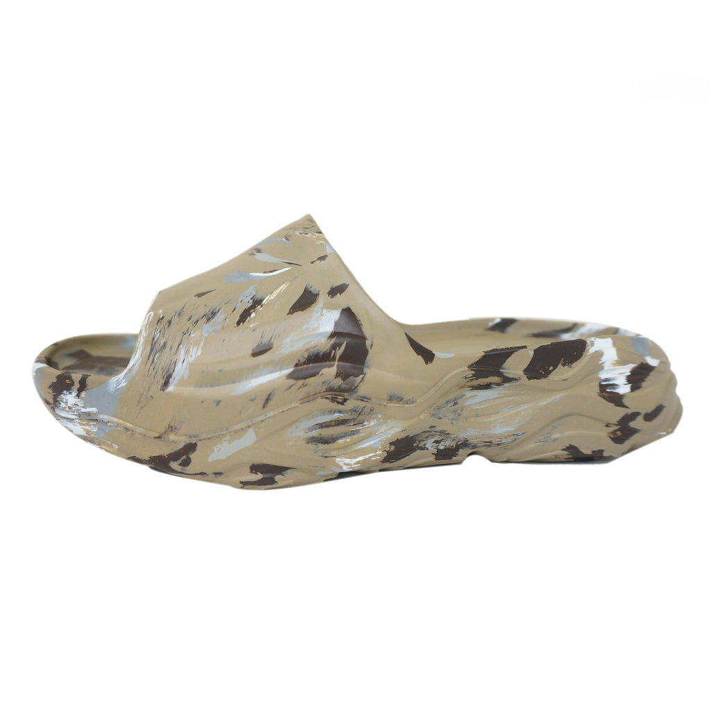 Ultra Sporty Slide Soft Dr Anti-Skid Slipper for Men Khaki Brown White