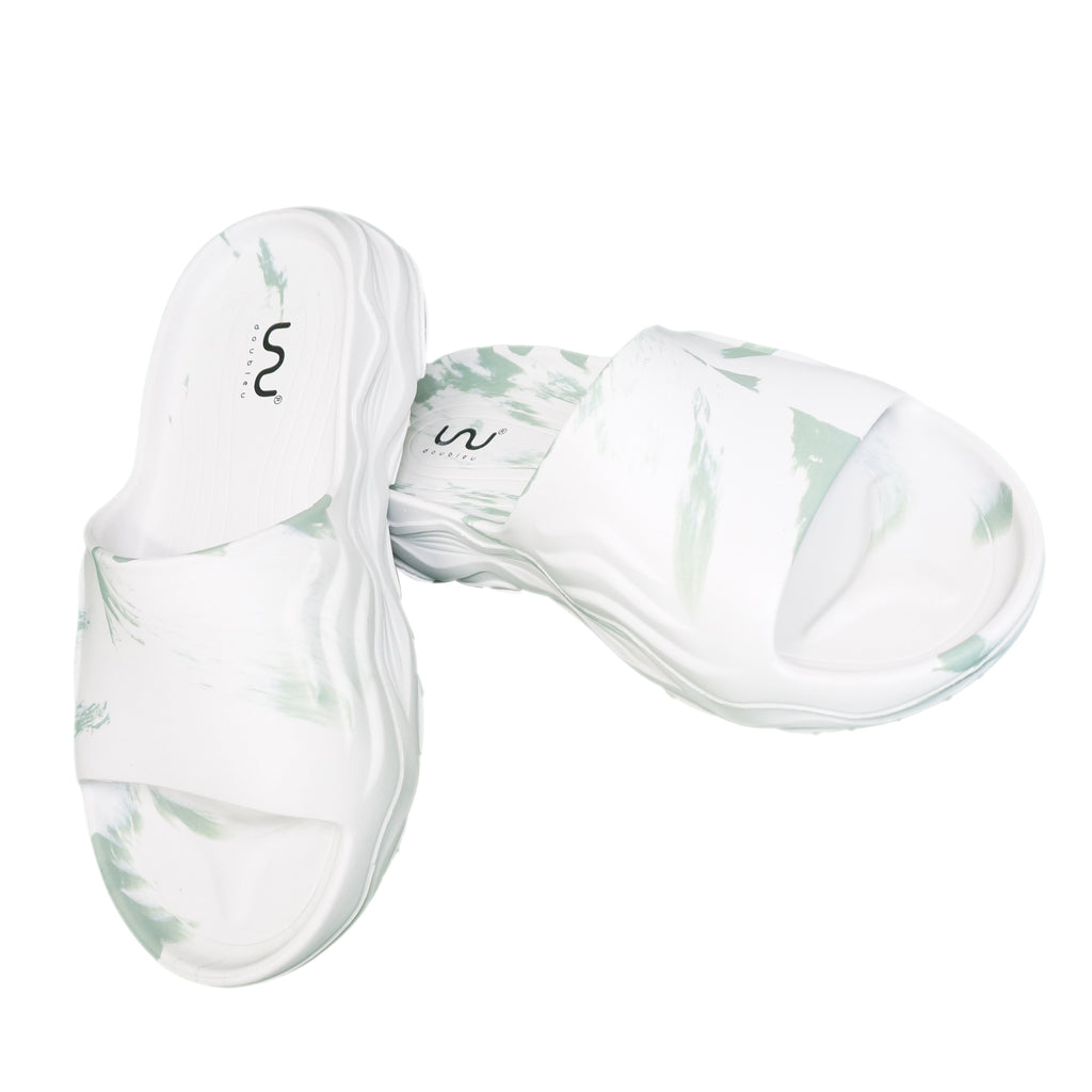 Doubleu Soft Doctor Anti-Skid for Women Ultra Sporty Slide White Sage Green