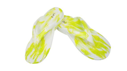 Doubleu California Women Slipper Comfortable & Light Weight Recovery Footwear (WHITE+GREEN)
