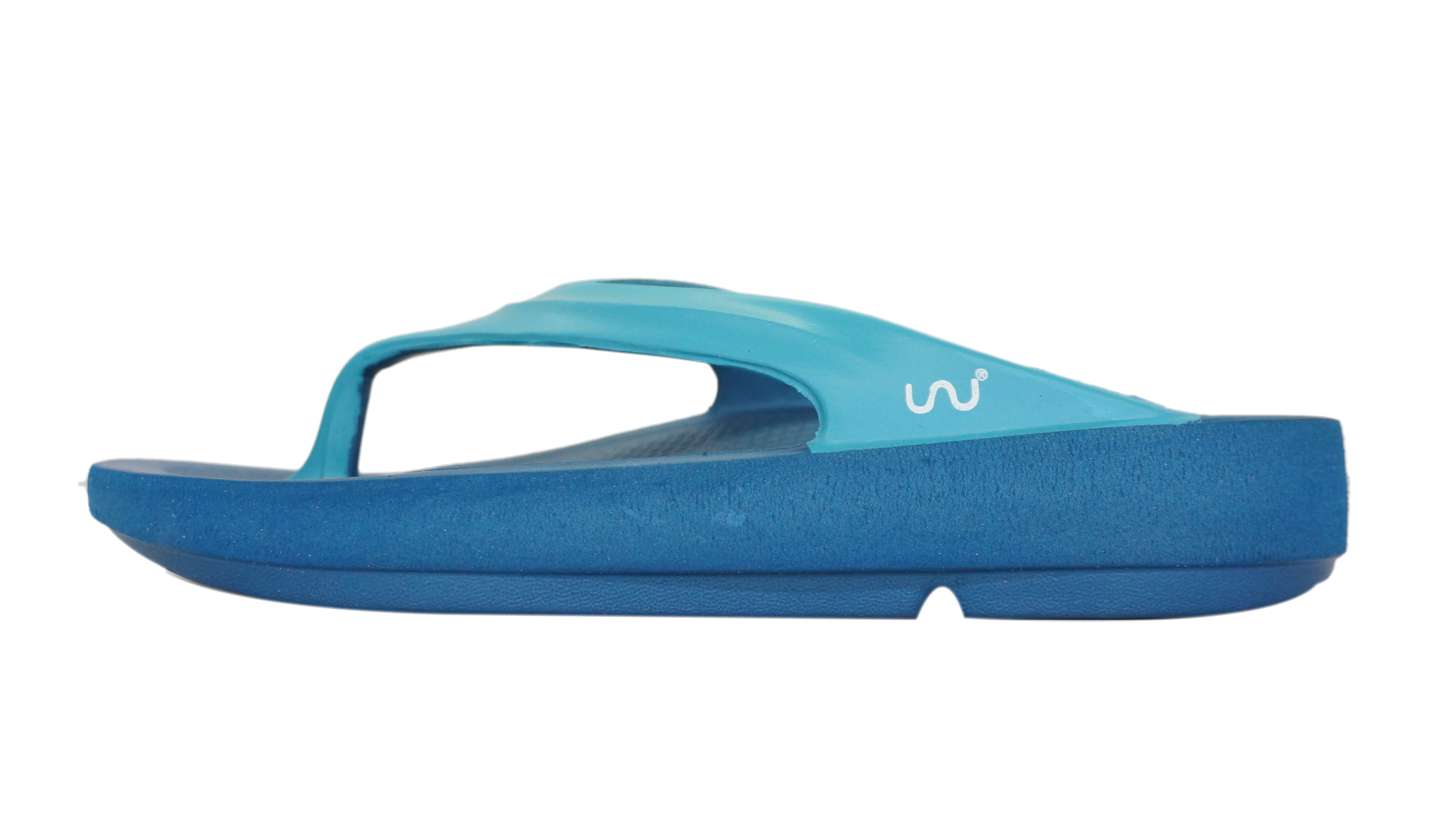 Doubleu Lite Women Slipper Comfortable & Light Weight Recovery Footwear (Blue + Aqua Women)