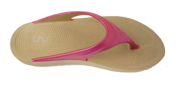 Doubleu Lite Women Slipper Comfortable & Light Weight Recovery Footwear (Beige + Antique Pink)