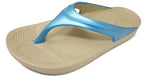 Doubleu Lite Women Slipper Comfortable & Light Weight Recovery Footwear (Beige + Powder Blue)