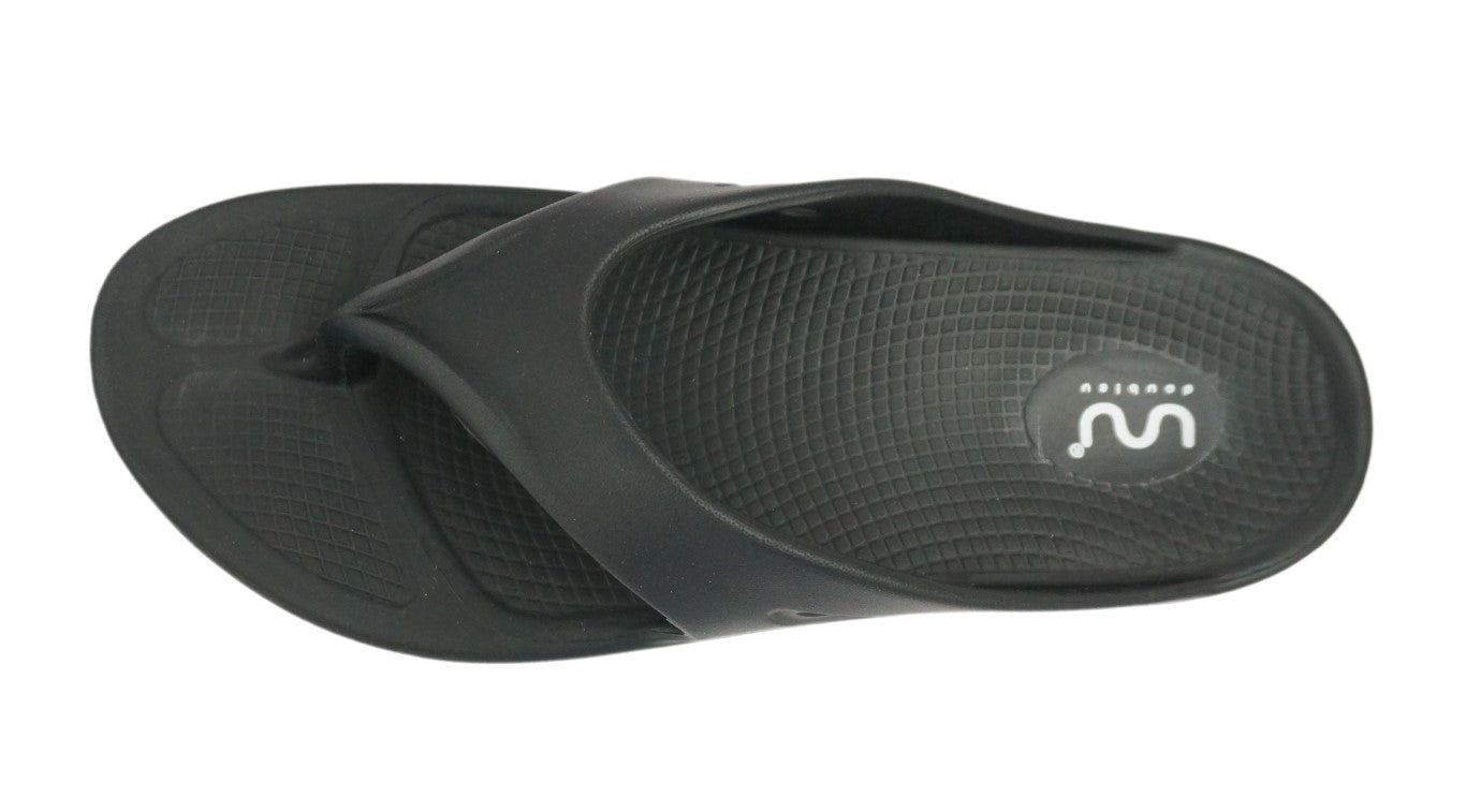 Doubleu Comfort Men Comfortable & Light Weight Black  Slipper