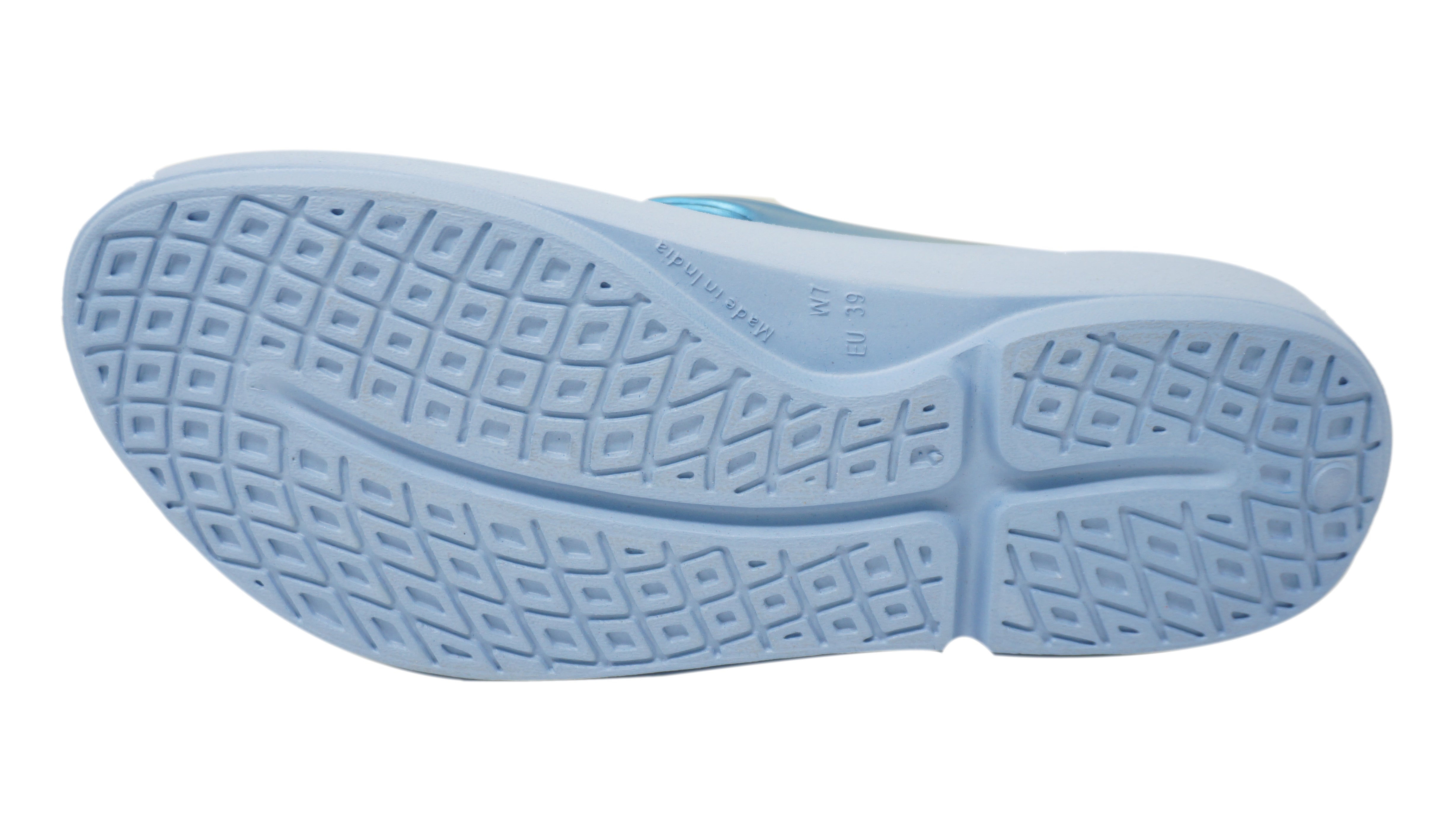 Doubleu Lite Women Slipper Comfortable & Light Weight Recovery Footwear (Azzuro Metal + Blue Silver - Multicolor)