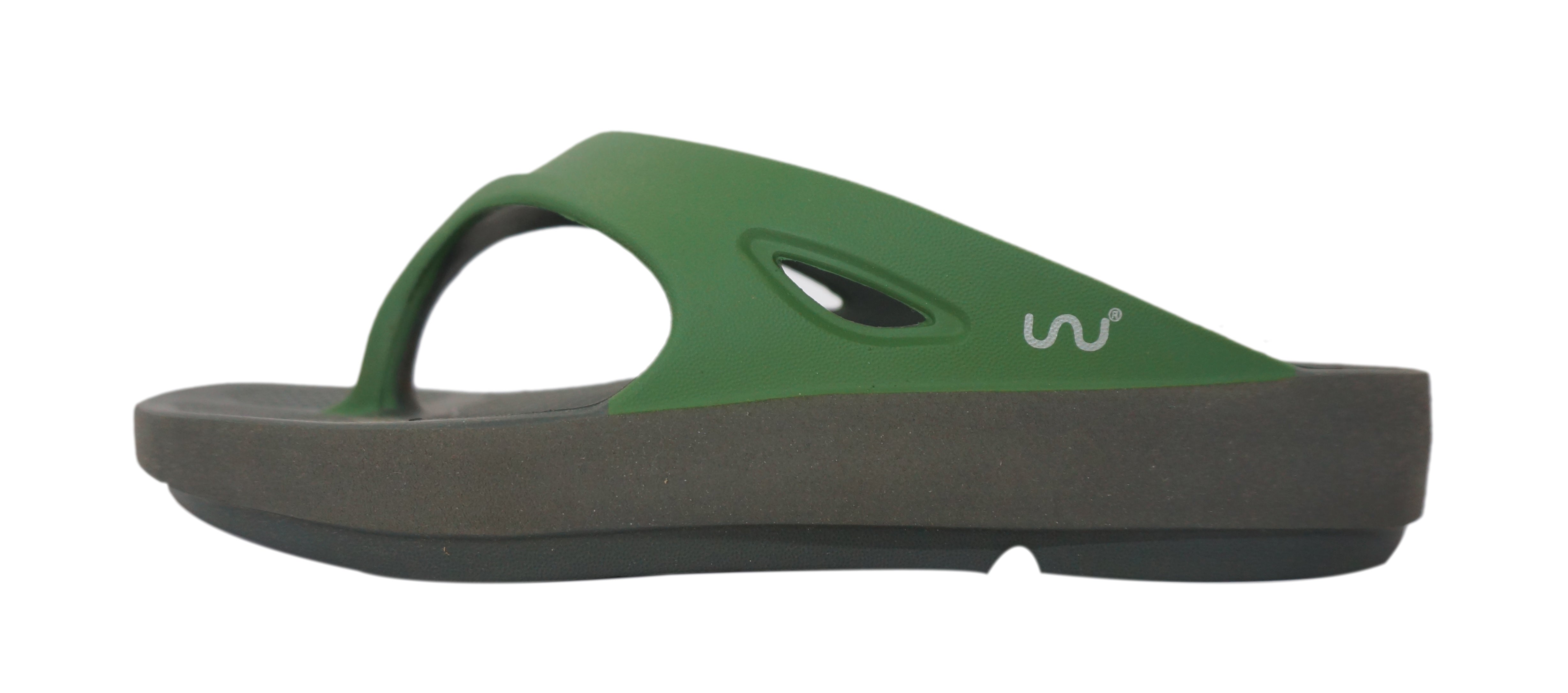 Doubleu Comfort Men Slipper Comfortable & Light Weight Recovery Footwear (Grey + Military Green)
