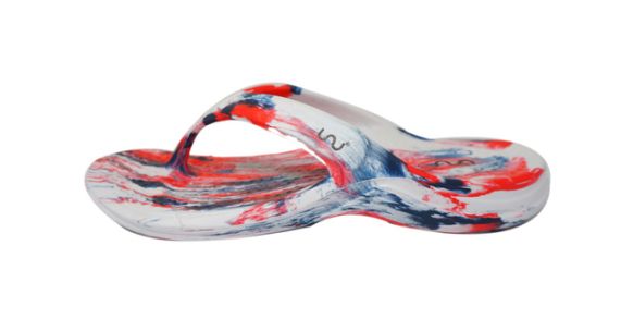 Doubleu California Women White-Red-Blue Slipper