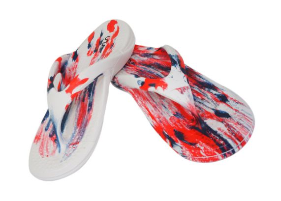 Doubleu California Women White-Red-Blue Slipper
