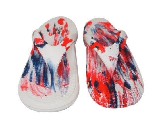Doubleu California Women White-Red-Blue Slipper